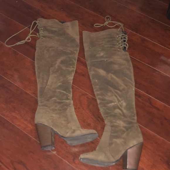 Army green knee high boots - Picture 4 of 6